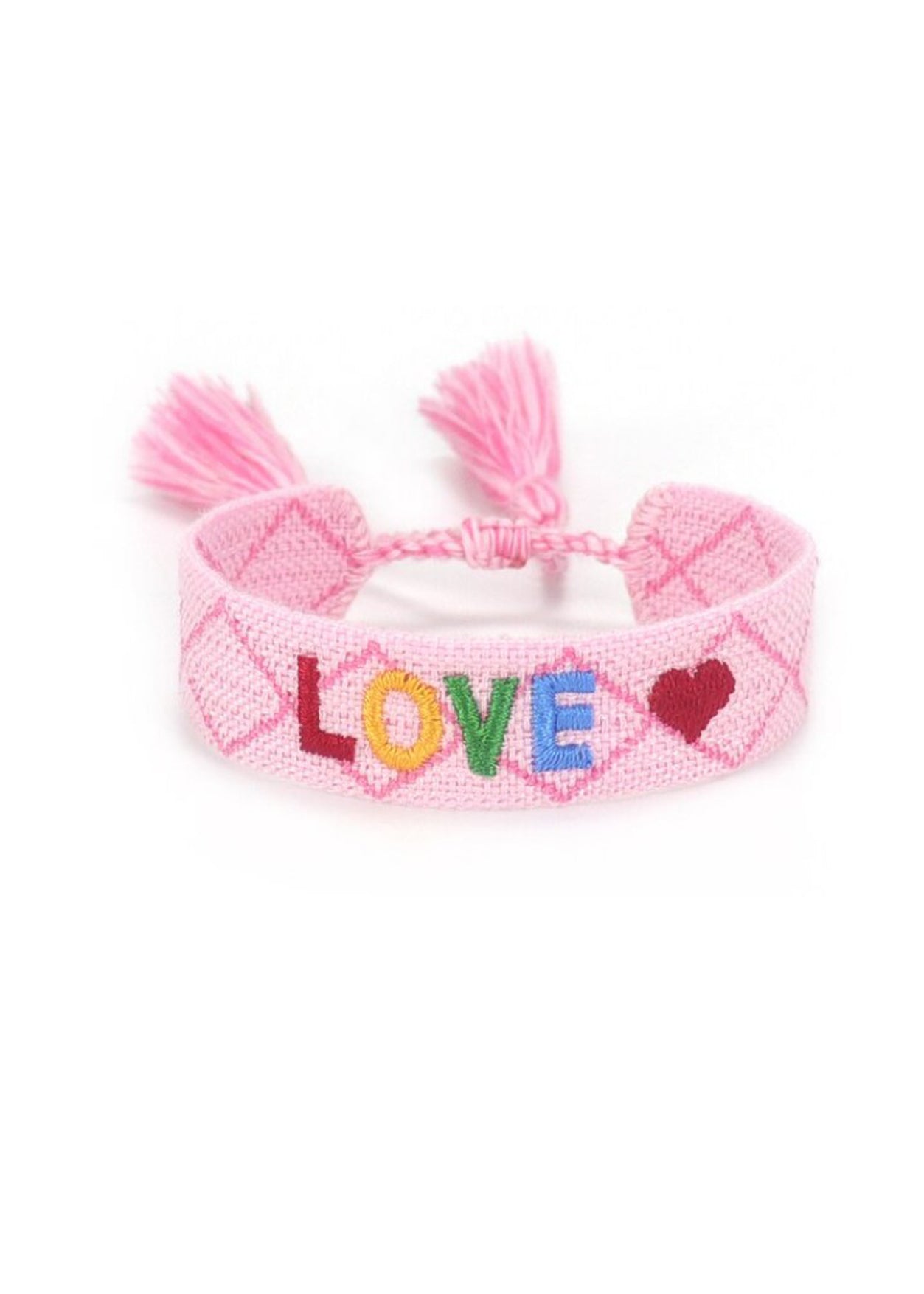 Girls "Love" Pink Multi Color Wristband - Blissfully Lavender BoutiqueStella Cove