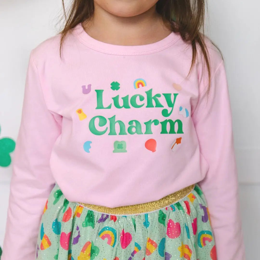 Girls Lucky Charm Long Sleeve Shirt - Blissfully Lavender BoutiqueSweet Wink