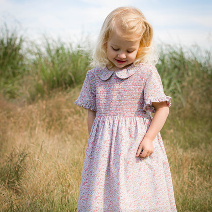 Girls Meadow Floral Briar Dress with Smocking - Blissfully Lavender BoutiqueBeet World