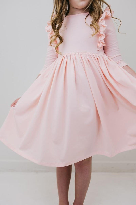 Girls Mila & Rose Petal Pink Ruffle Twirl Dress - Blissfully Lavender BoutiqueMila and Rose