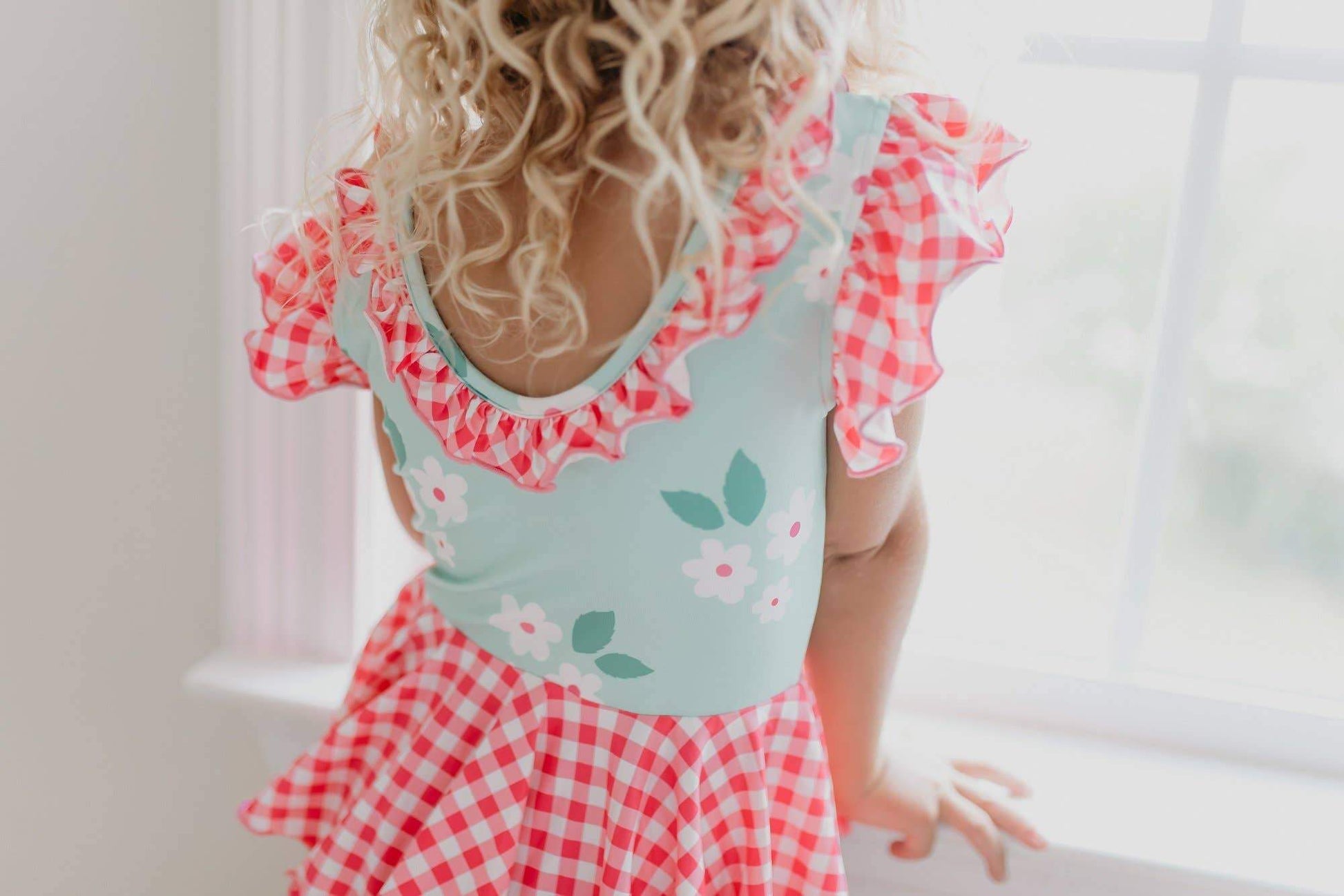 Girls Mint Pink Check Skirted Leotard - Blissfully Lavender BoutiqueOopsie Daisy