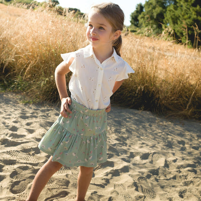 Girls Offwhite Eyelet Lola Top - Blissfully Lavender BoutiqueBeet World