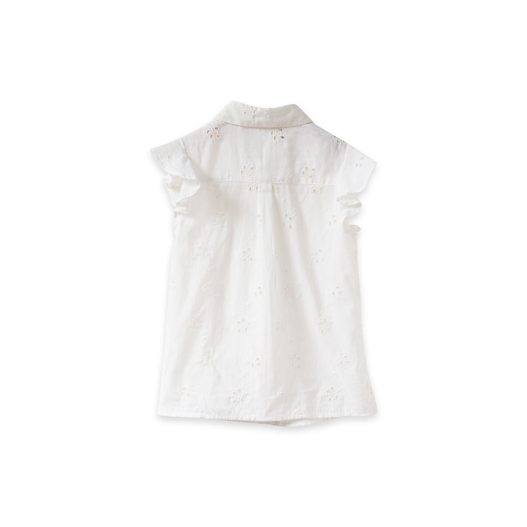 Girls Offwhite Eyelet Lola Top - Blissfully Lavender BoutiqueBeet World