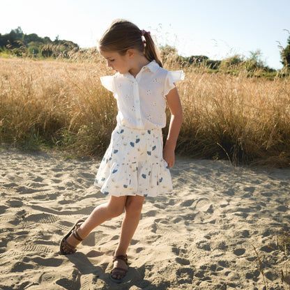 Girls Offwhite Eyelet Lola Top - Blissfully Lavender BoutiqueBeet World