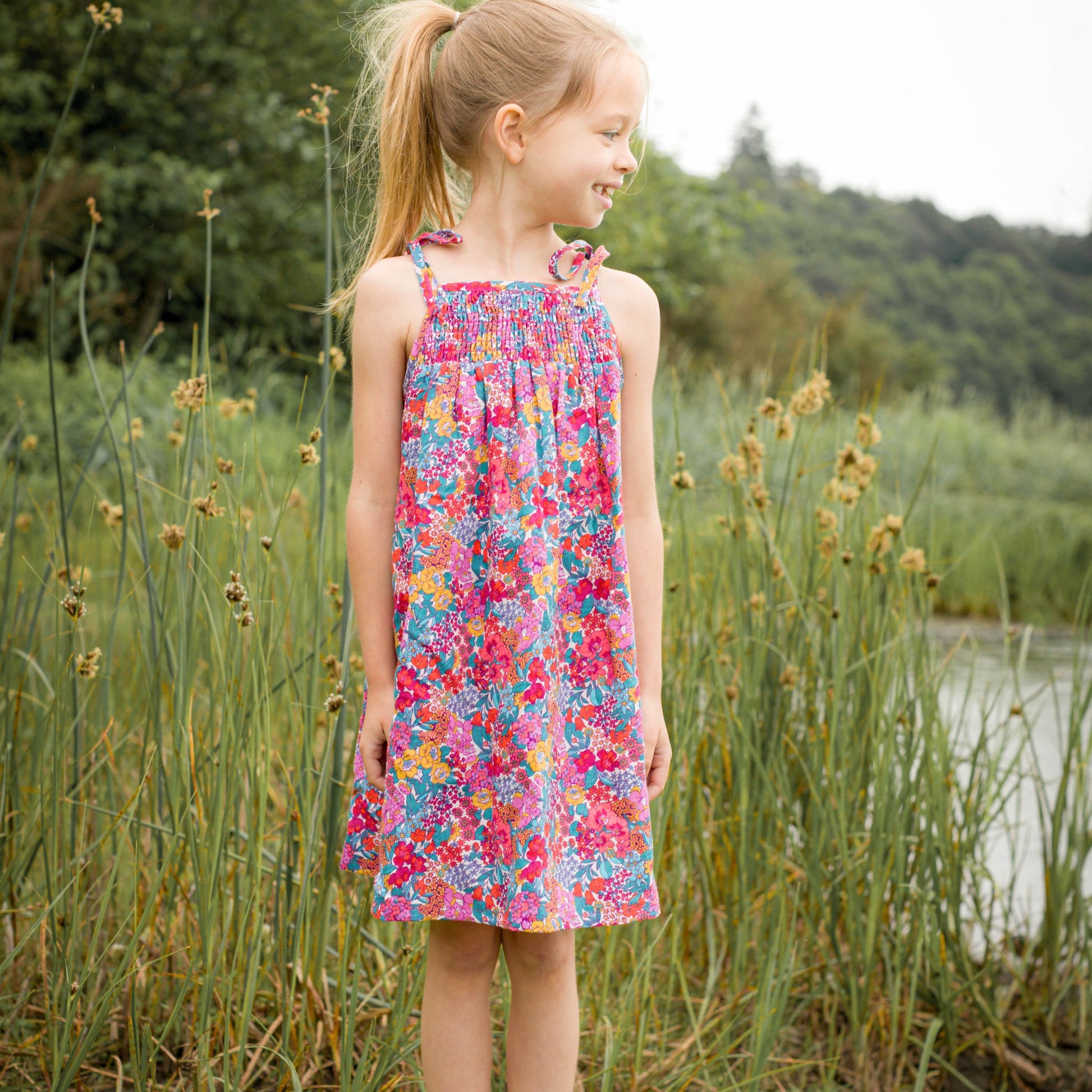 Girls Orchid Betty Smocked Strap Dress - Blissfully Lavender BoutiqueBeet World