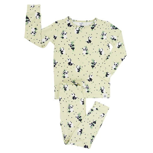 Girls Panda Print Pajamas - Blissfully Lavender BoutiqueSweet Bamboo