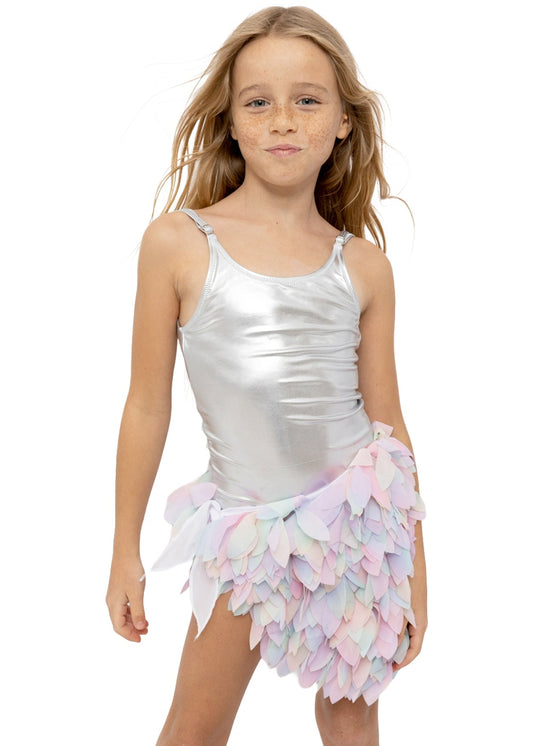 Girls Pareo Skirt with Multi Rainbow Petals - Blissfully Lavender BoutiqueStella Cove