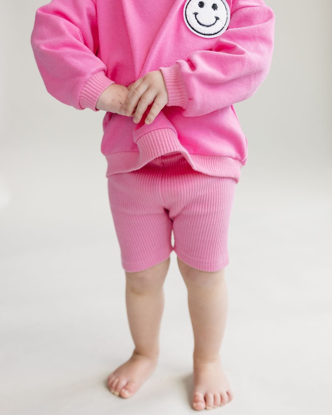 Girls Pink Biker Shorts Set - Blissfully Lavender BoutiqueLUCKY PANDA KIDS