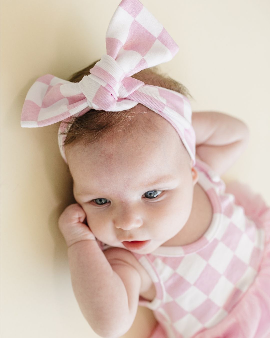 Girls Pink Checkered Tutu Romper - Blissfully Lavender BoutiqueLUCKY PANDA KIDS