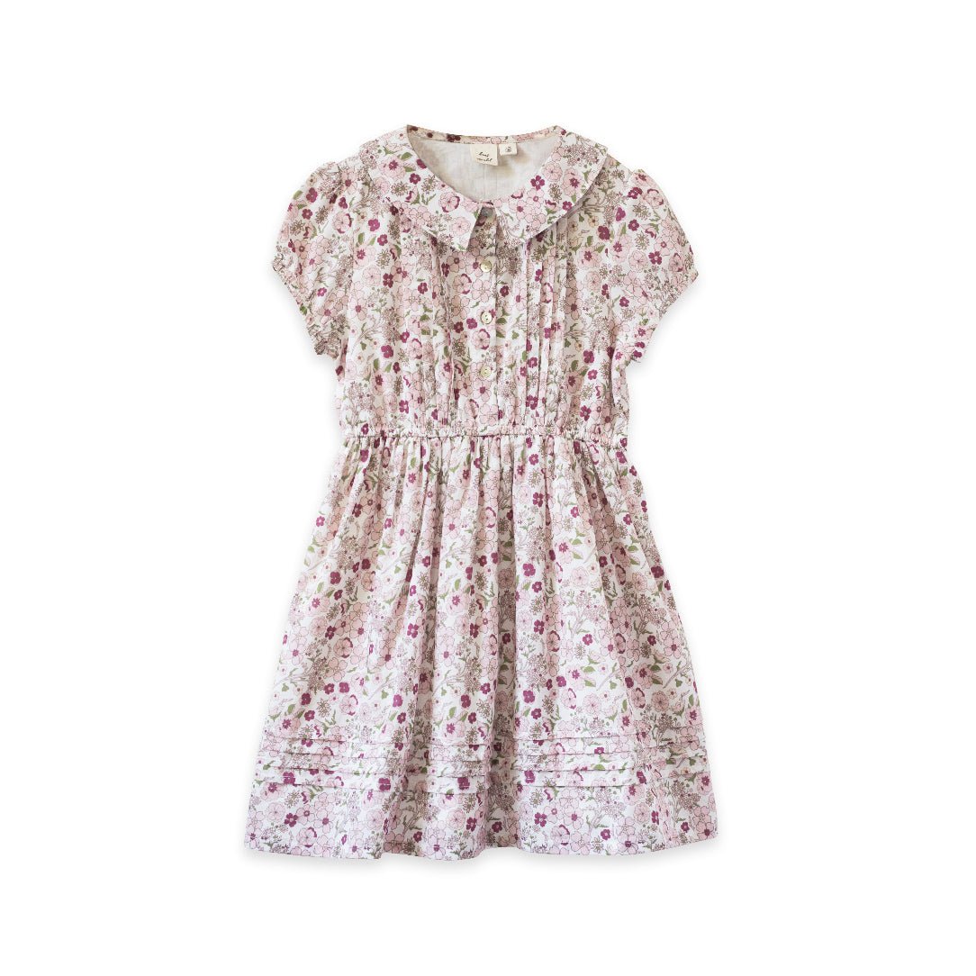 Girls Pink Ditsy Sawyer Dress - Blissfully Lavender BoutiqueBeet World