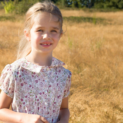 Girls Pink Ditsy Sawyer Dress - Blissfully Lavender BoutiqueBeet World