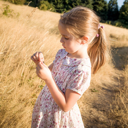 Girls Pink Ditsy Sawyer Dress - Blissfully Lavender BoutiqueBeet World