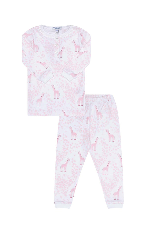 Girls Pink Giraffe Print Pajama - Blissfully Lavender BoutiqueNella Pima