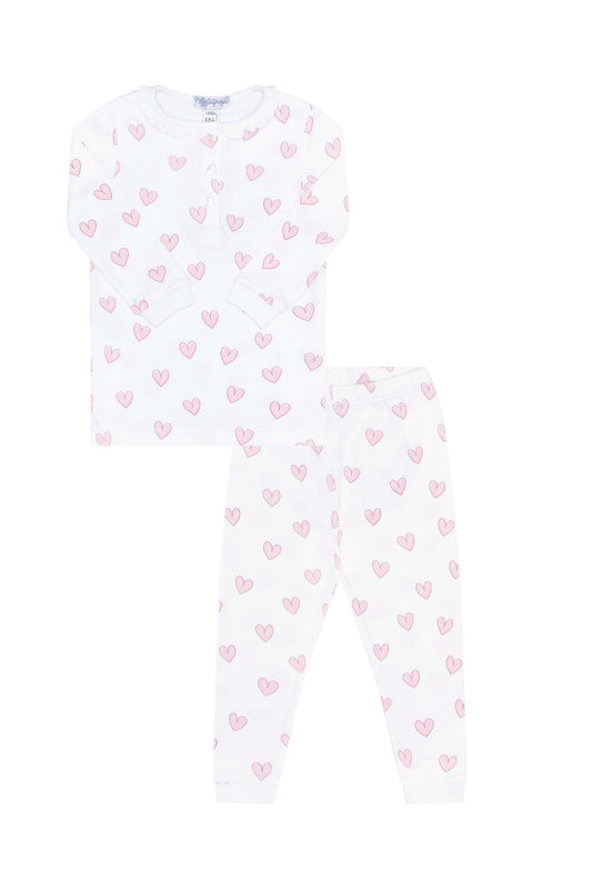 Girls Pink Heart Print Pajama - Blissfully Lavender BoutiqueNella Pima