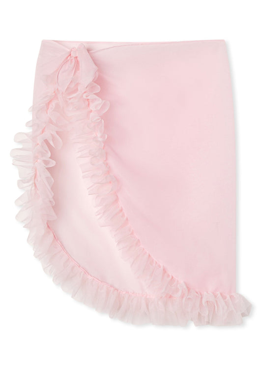 Girls Pink Pareo Skirt Cover - Up with Tulle - Blissfully Lavender BoutiqueStella Cove