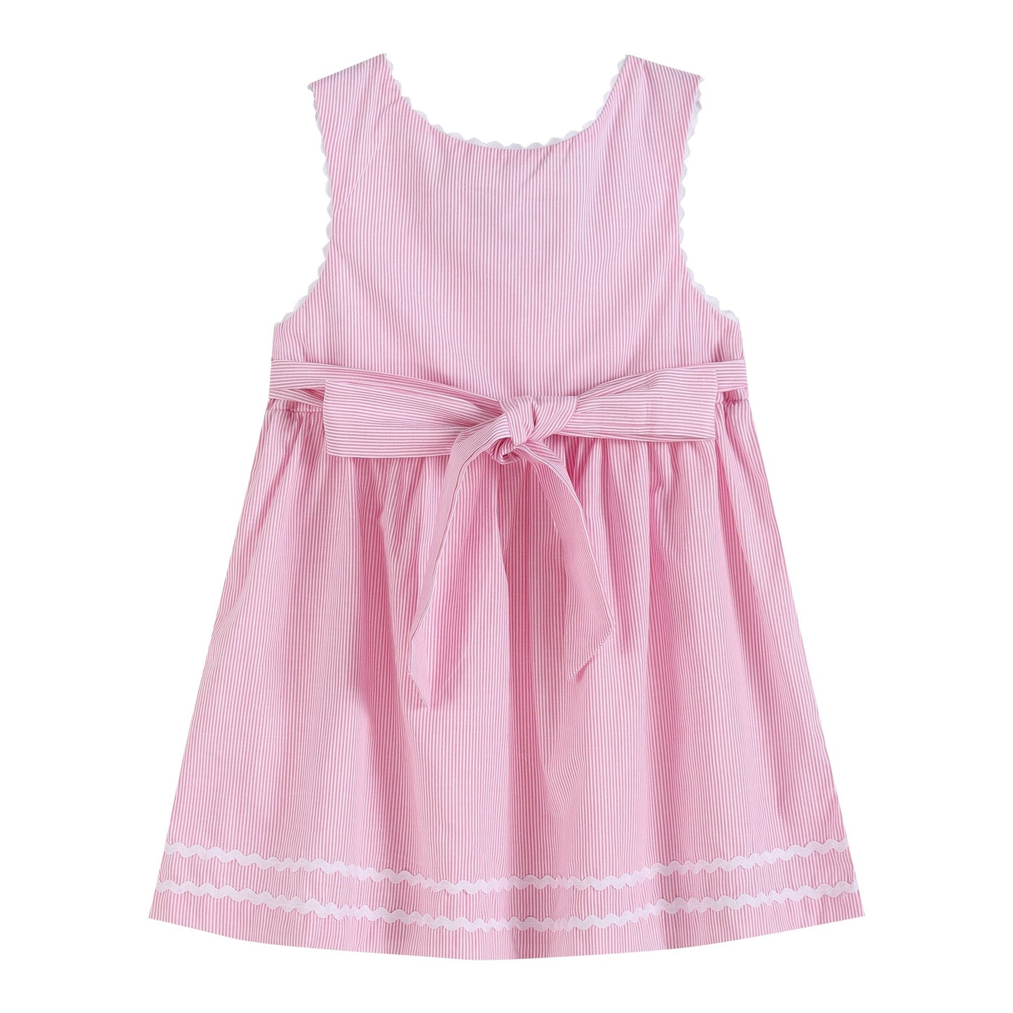 Girls Pink Seersucker A - Line Dress - Blissfully Lavender BoutiqueLil Cactus