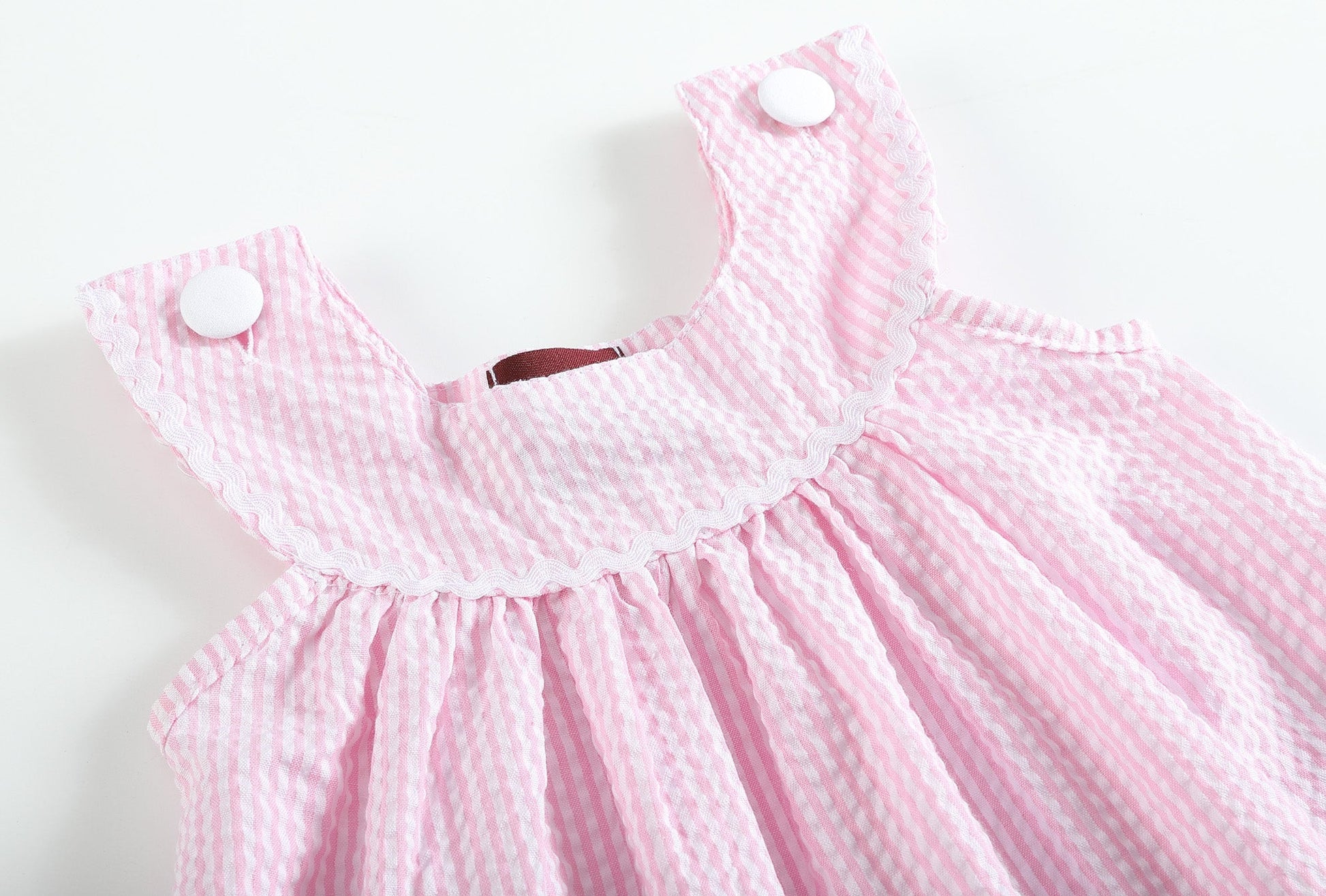 Girls Pink Seersucker Yoke Dress - Blissfully Lavender BoutiqueLil Cactus