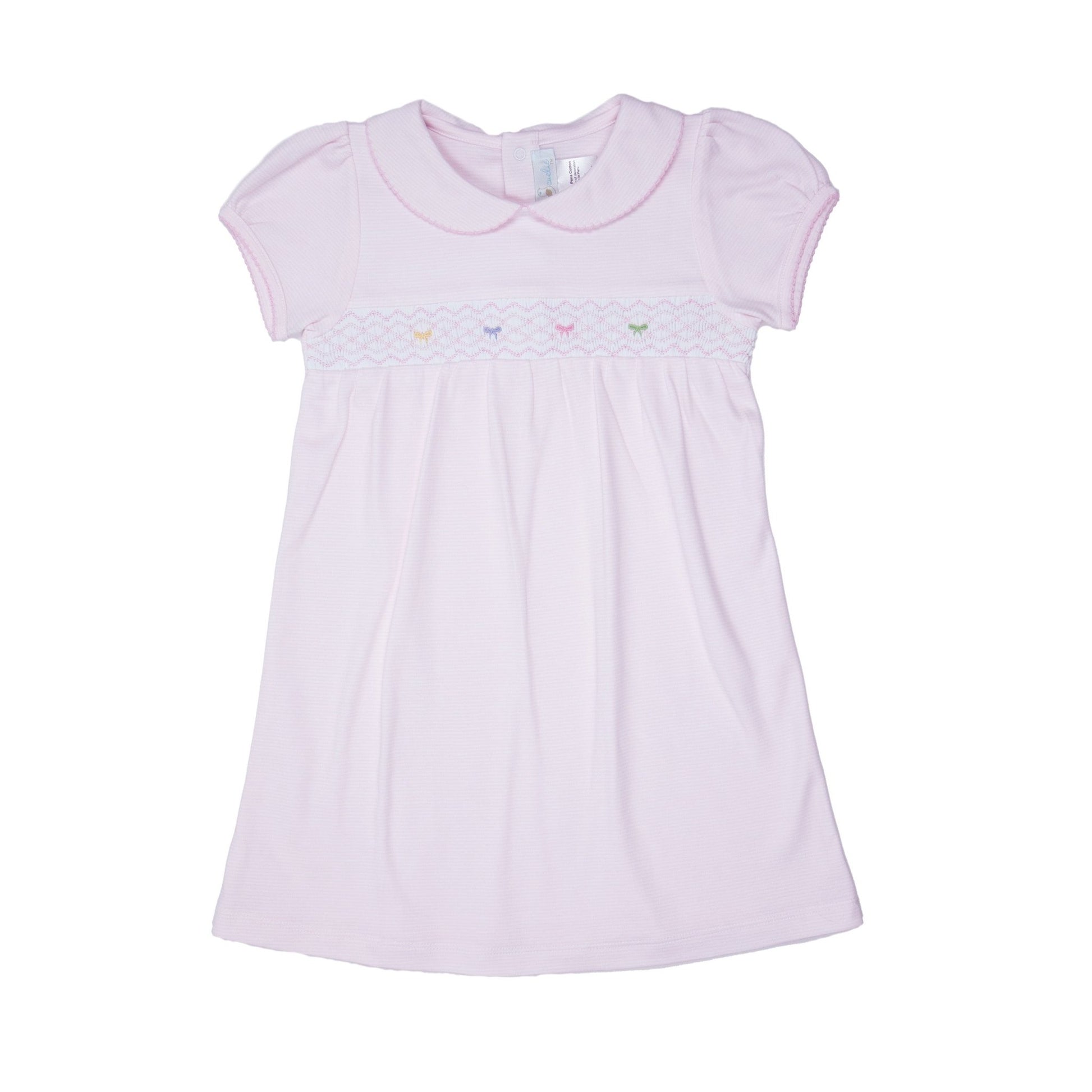 Girls Pink Smocked Bow Dress - Blissfully Lavender BoutiqueCuclie