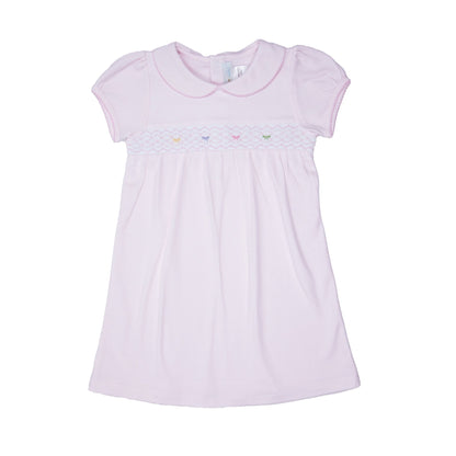 Girls Pink Smocked Bow Dress - Blissfully Lavender BoutiqueCuclie