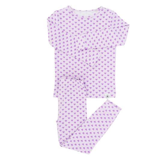 Girls Purple Hearts Bamboo Pajama - Blissfully Lavender BoutiqueSweet Bamboo