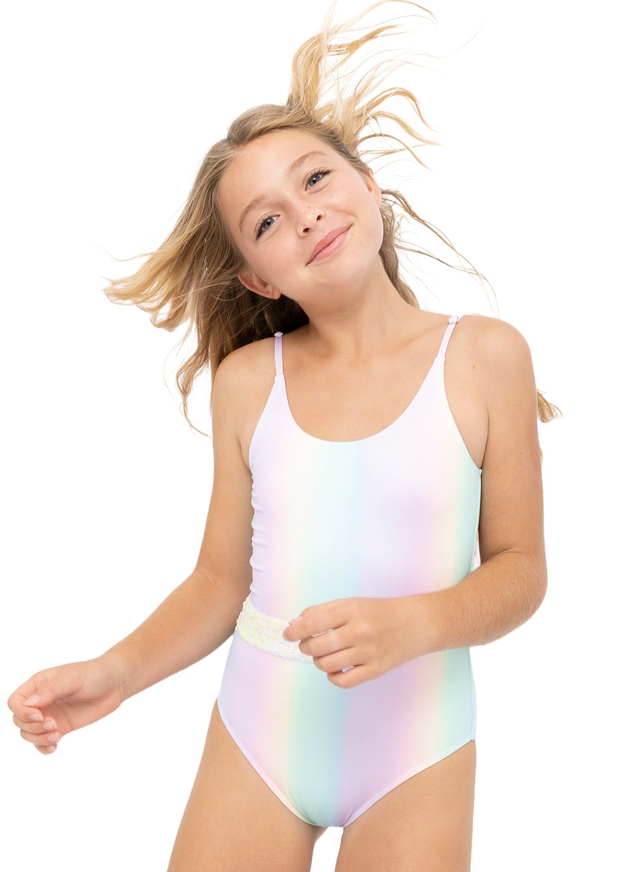 Girls Rainbow One - Piece Swimsuit - Blissfully Lavender BoutiqueStella Cove