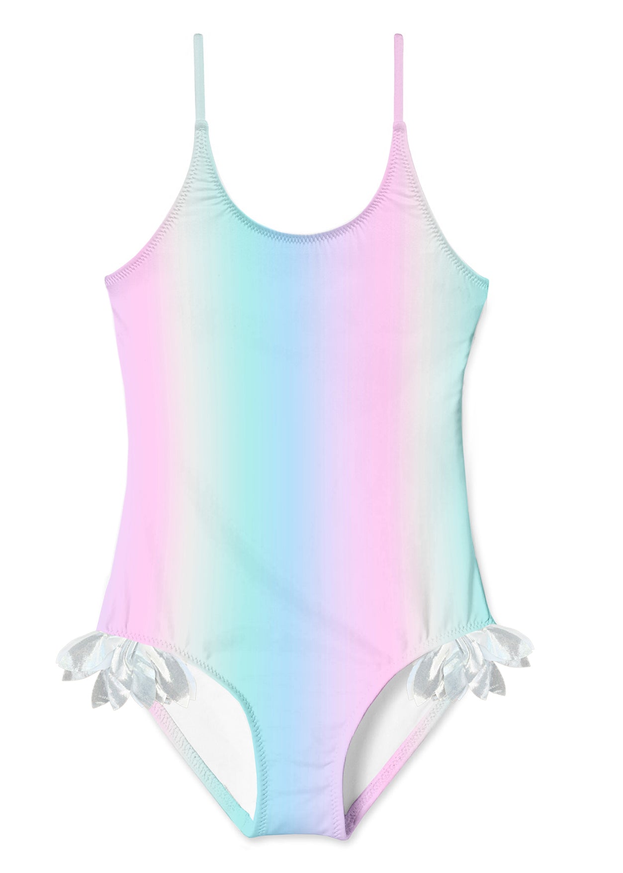 Girls Rainbow Silver Petals One Piece Swimsuit - Blissfully Lavender BoutiqueStella Cove