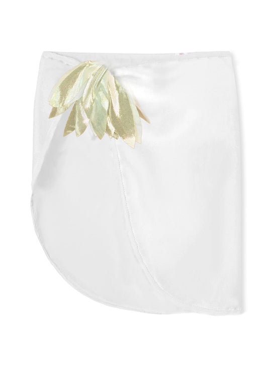 Girls White Pareo Skirt with Gold petals - Blissfully Lavender BoutiqueStella Cove