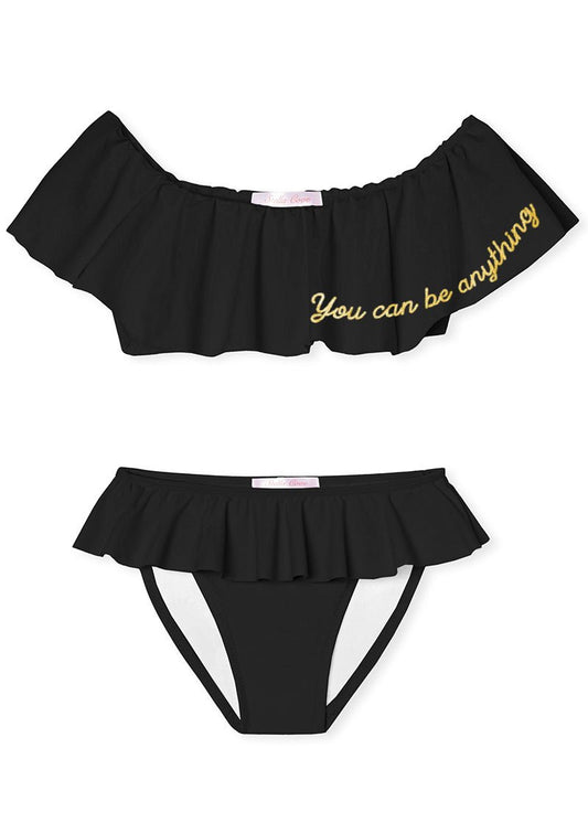 Girls "You Can Be Anything" Black Two - Piece Bikini - Blissfully Lavender BoutiqueStella Cove