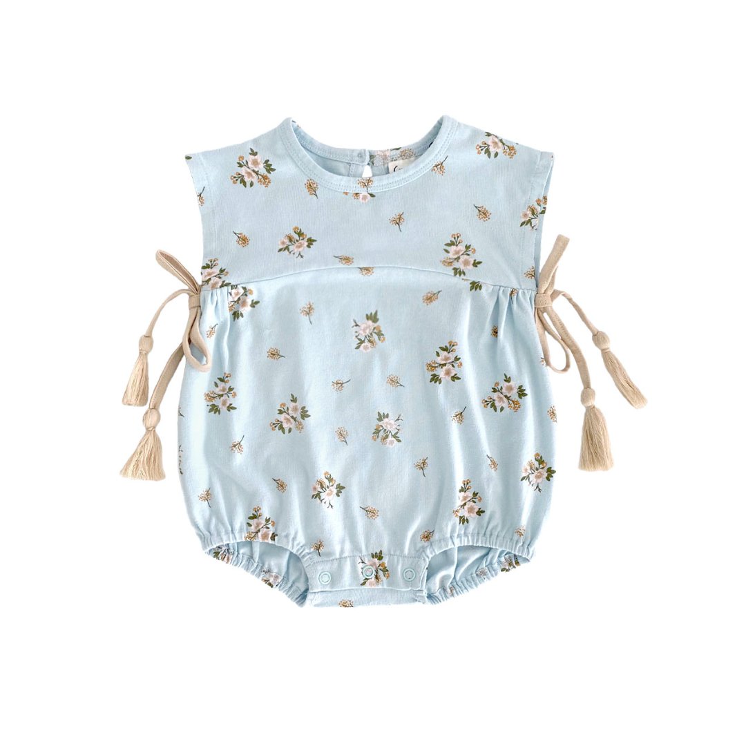 Glacier Floral Side Tie Jersey Romper - Blissfully Lavender BoutiqueCity Mouse