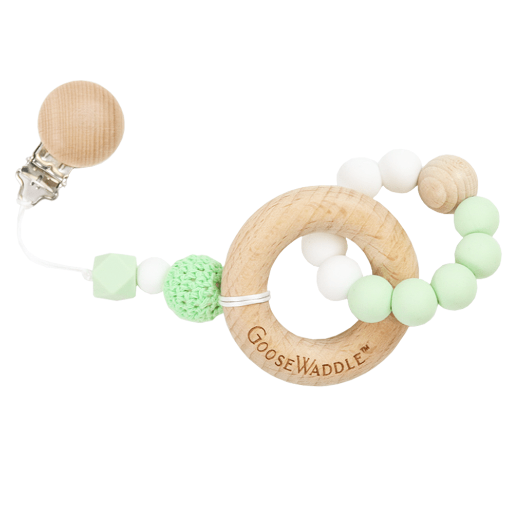 Wooden & Silicone Teether with Clasp