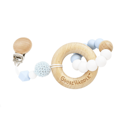 Wooden & Silicone Teether with Clasp