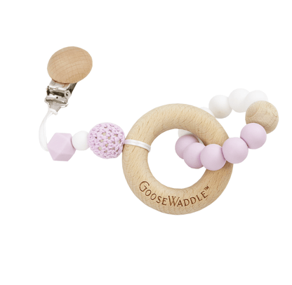 Wooden & Silicone Teether with Clasp