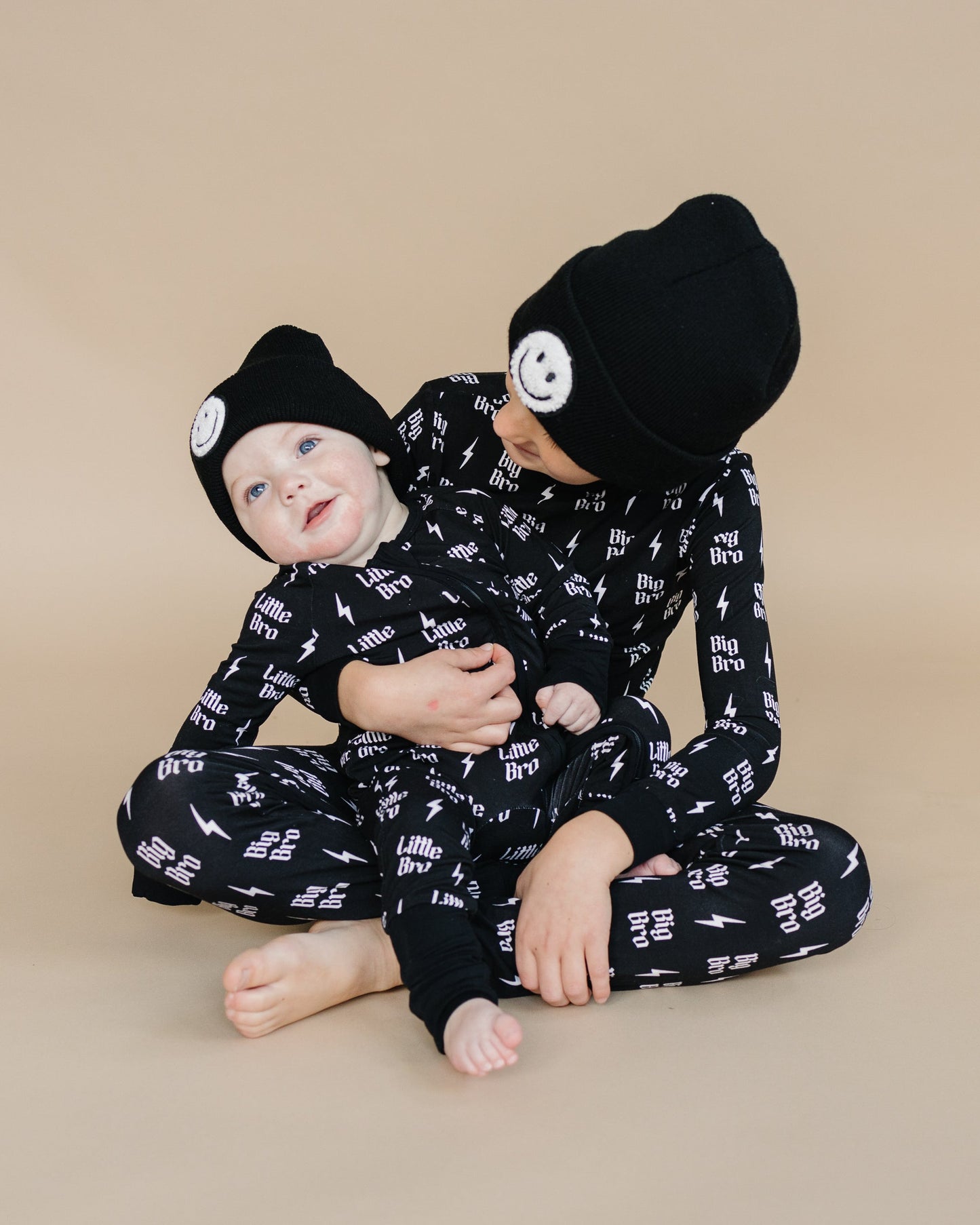 Baby Boy Little Bro Bamboo Zip Pajama Romper