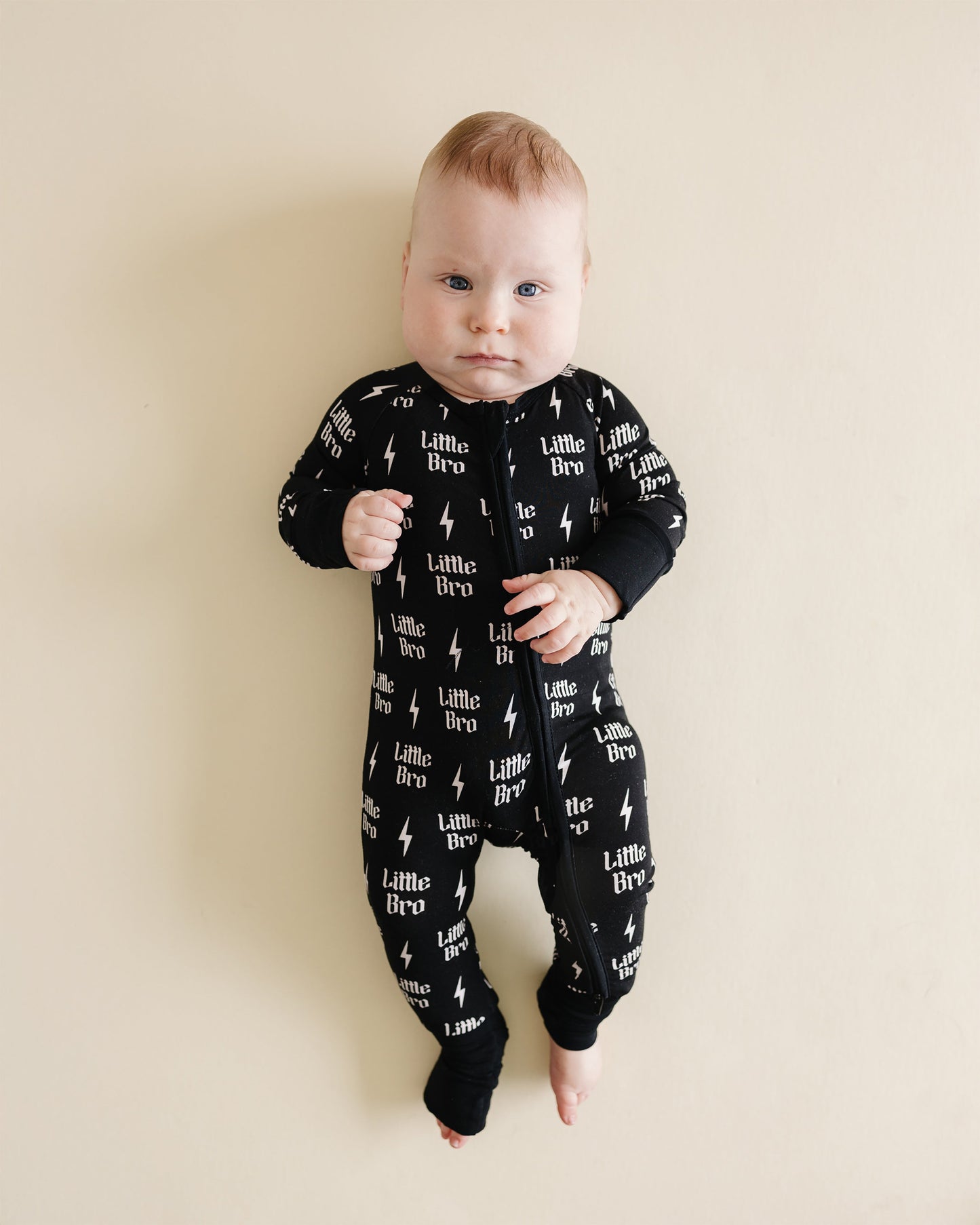 Baby Boy Little Bro Bamboo Zip Pajama Romper