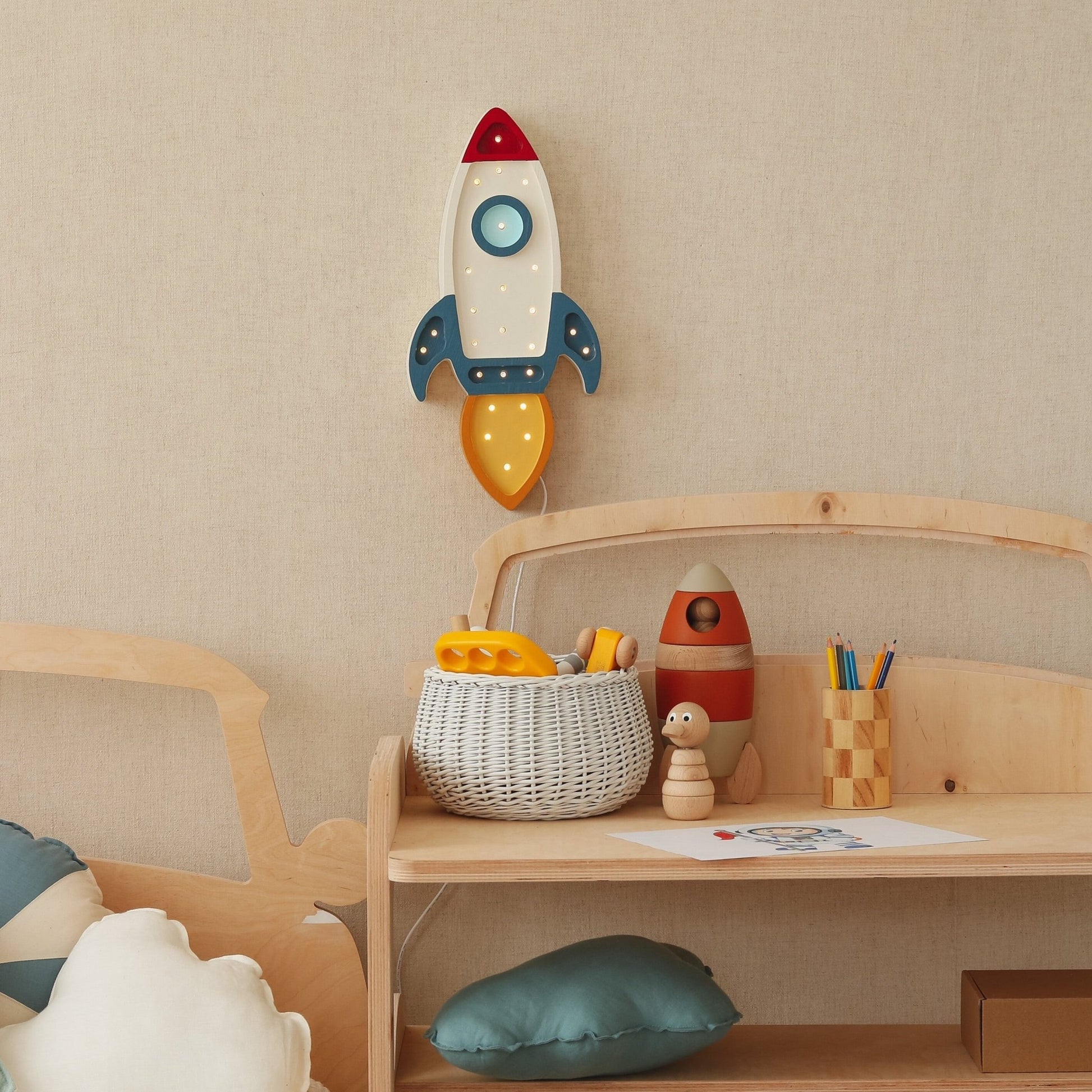 Little Lights Rocket Ship Lamp - Blissfully Lavender BoutiqueLittle Lights US