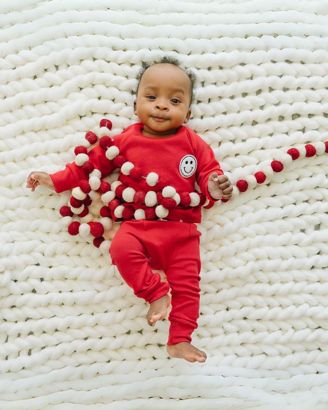 Smiley Red Lounge Two Piece Set