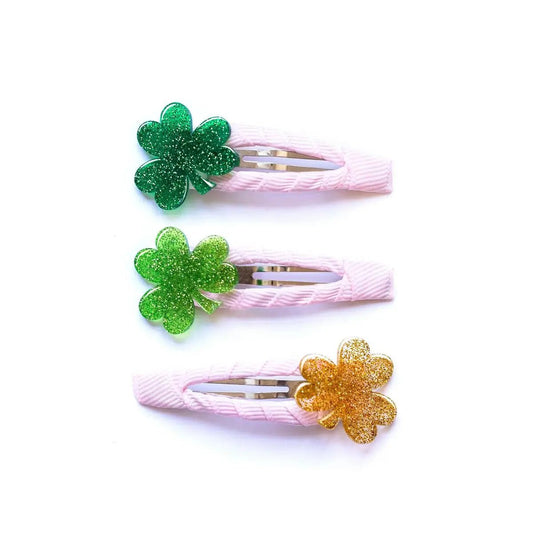 Lucky Charms Glitter Green Snap Clip (Set of 3) - Blissfully Lavender BoutiqueLilies & Roses NY