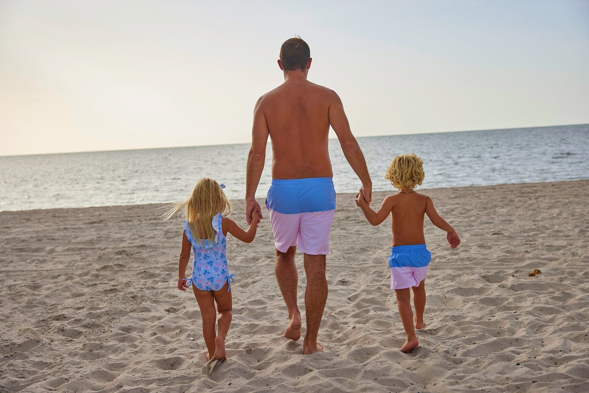 Men's Coastal Cabana Swim Trunks - Blissfully Lavender BoutiqueBlueberry Bay