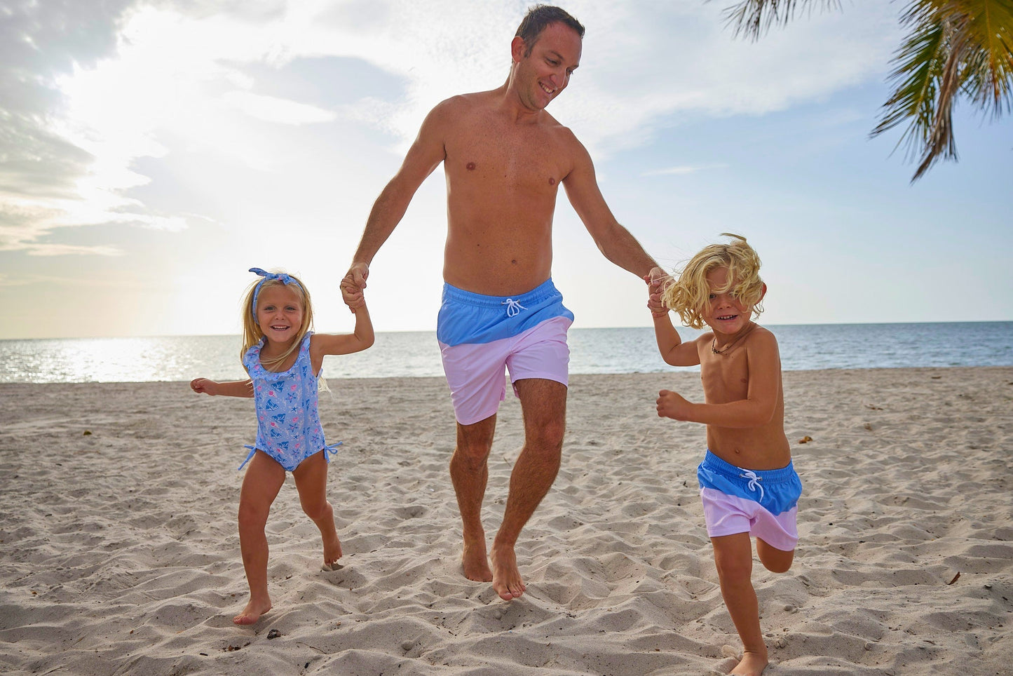 Men's Coastal Cabana Swim Trunks - Blissfully Lavender BoutiqueBlueberry Bay