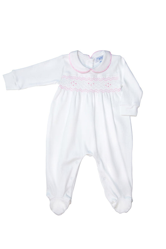 Nella Smocked Baby Girl Footie - Blissfully Lavender BoutiqueNella Pima