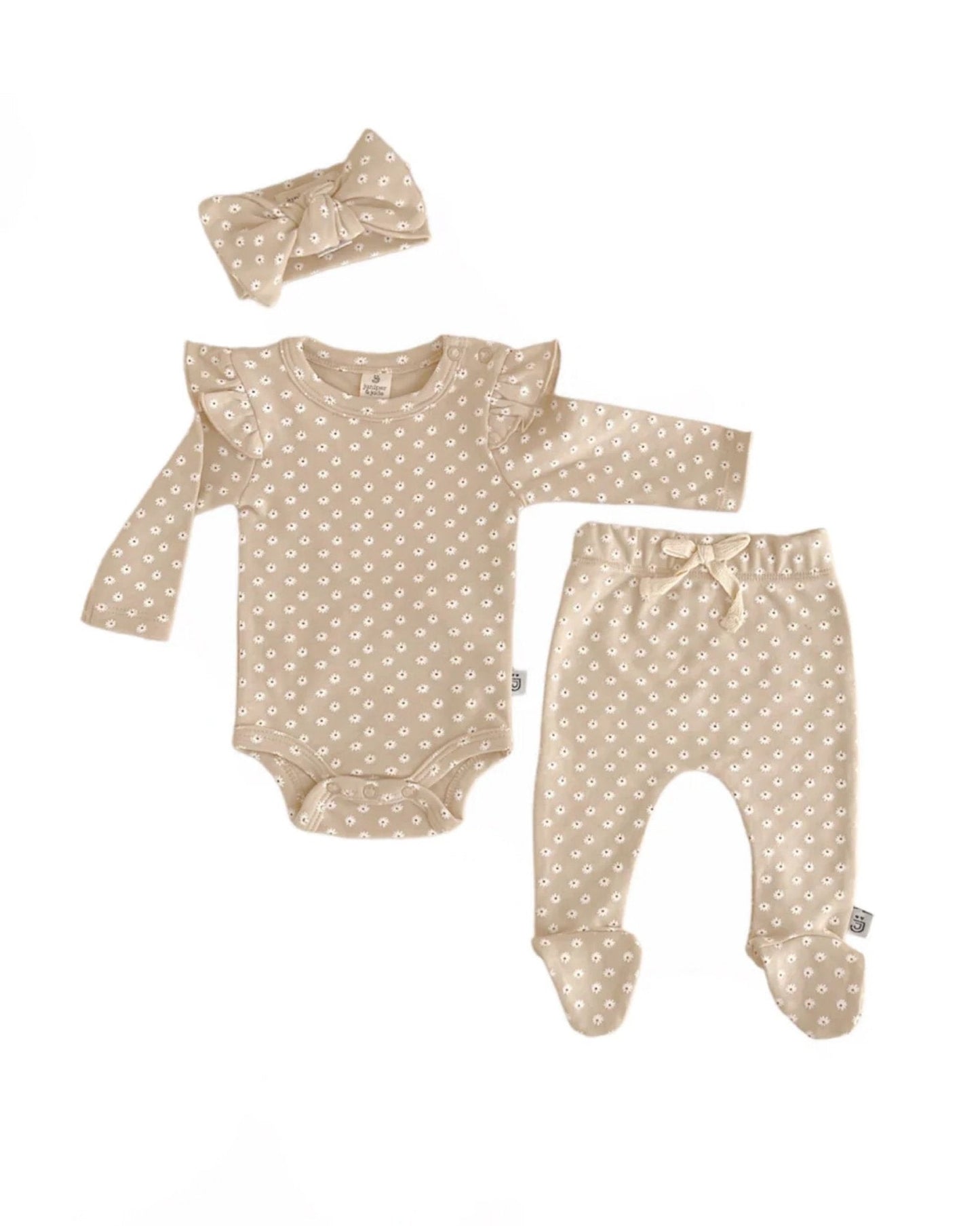 Baby Girl Daisy Organic 3-Piece Set | Daisy