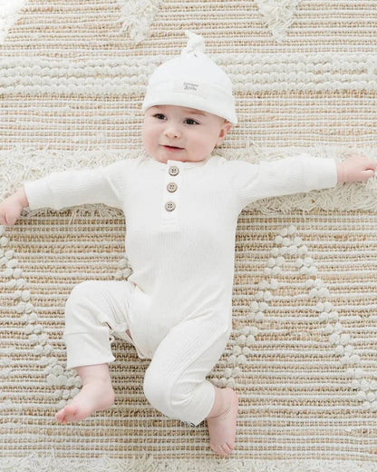 Organic Jumpsuit | Milk - Blissfully Lavender BoutiqueLUCKY PANDA KIDS