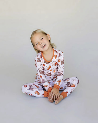 Pumpkin Spice Bamboo Two Piece Pajama Set