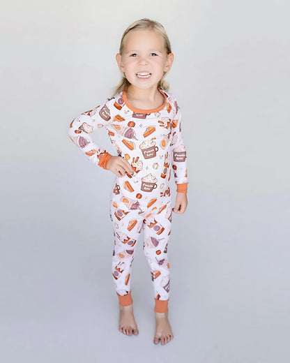 Pumpkin Spice Bamboo Two Piece Pajama Set