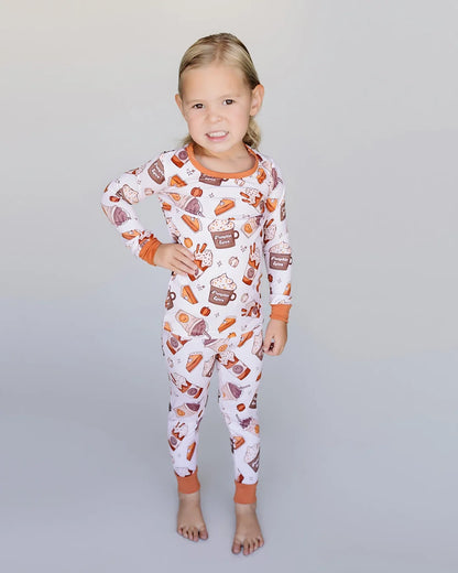 Pumpkin Spice Bamboo Two Piece Pajama Set