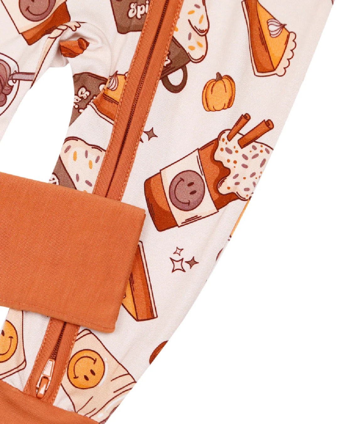 Baby Girl Pumpkin Spice Bamboo Zip Pajama Romper | Pumpkin Spice