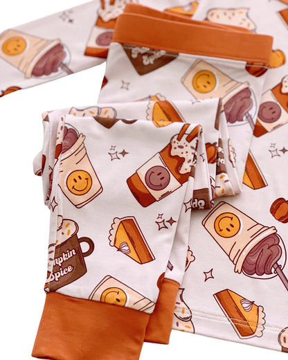 Pumpkin Spice Bamboo Two Piece Pajama Set