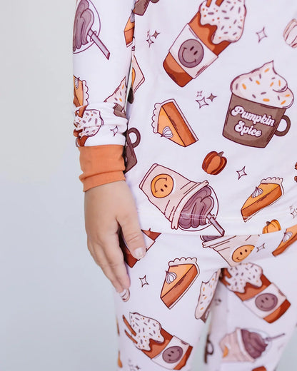 Pumpkin Spice Bamboo Two Piece Pajama Set