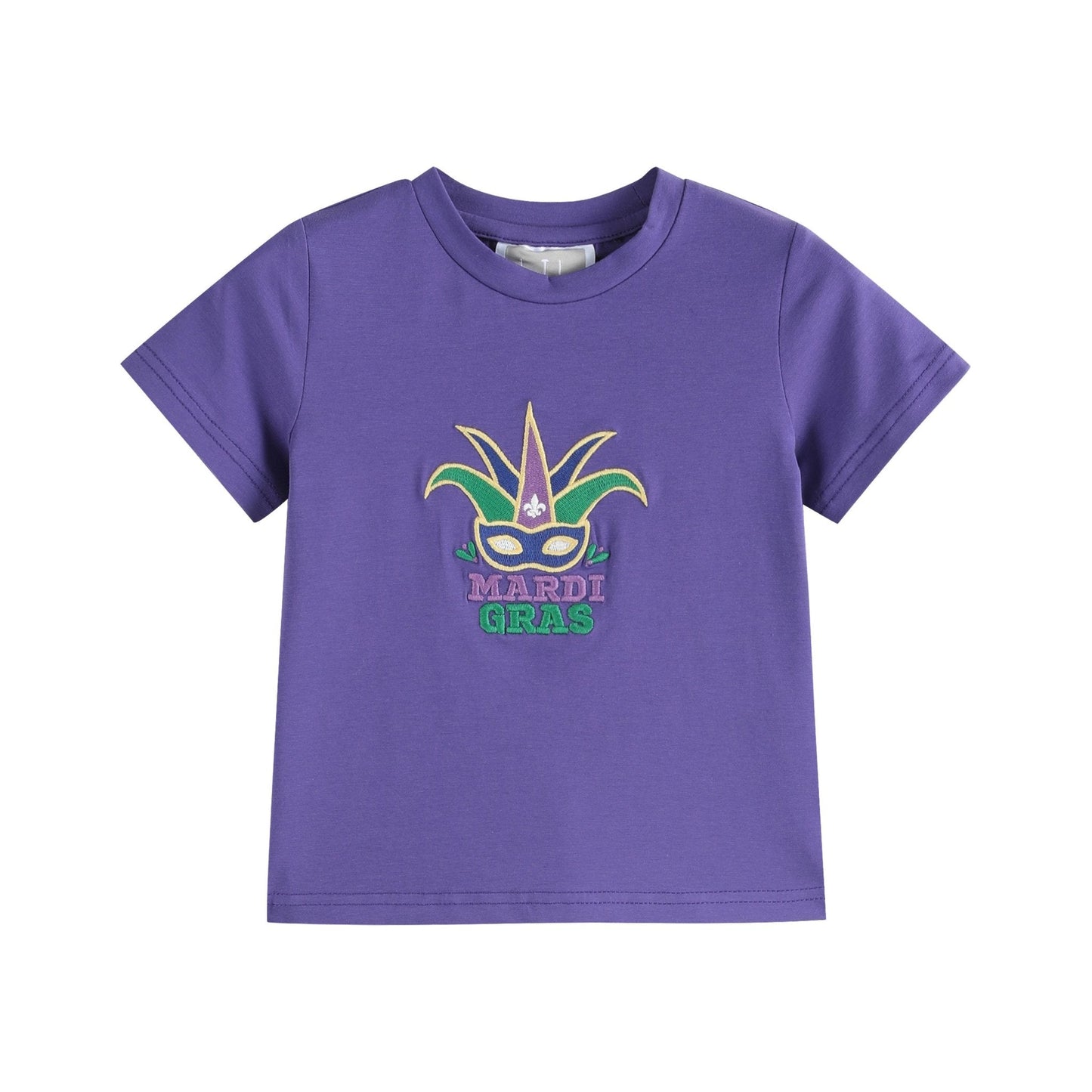 Purple Mardi Gras Applique Shirt and Shorts Set