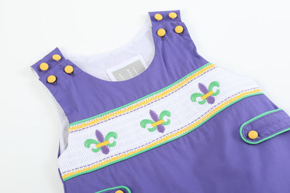 Purple Mardi Gras Smocked JonJons